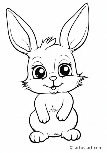 Sevimli Tavşan Boyama Sayfası Çocuklar İçin
